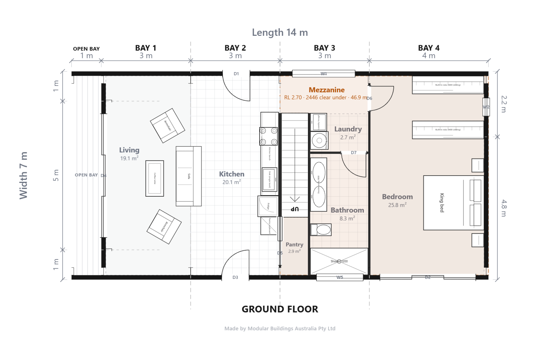 Shed Home #08 ground floor concept plan