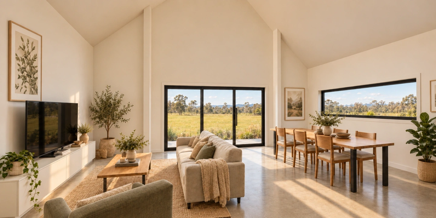 Shed Home #09 — Living & Dining Area