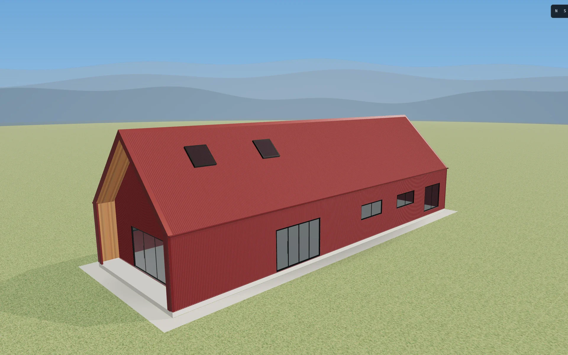Shed Home #09 open in the Shouse Designer’s 3D view